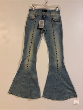 NWT Blumarine Light Indigo Denim Jeans with Vintage Wash